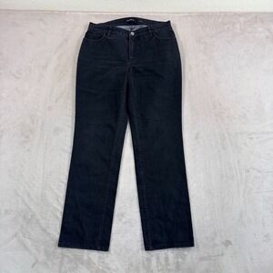 Lafayette 148 New York Thompson Straight Jeans in Charcoal Black Women 6 $398